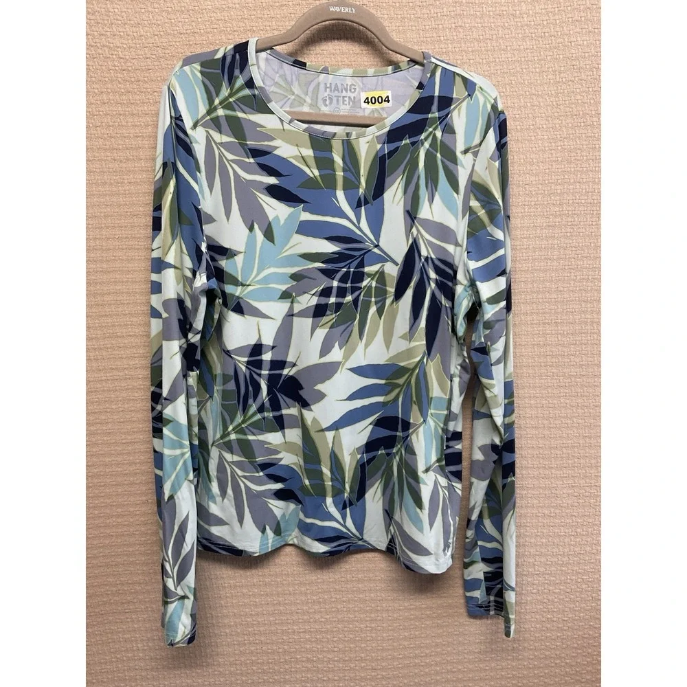 Hang Ten Women's 2XL Swim Shirt Long Sleeve Sun Shirt Rash Guard 50+ UPF Tropic